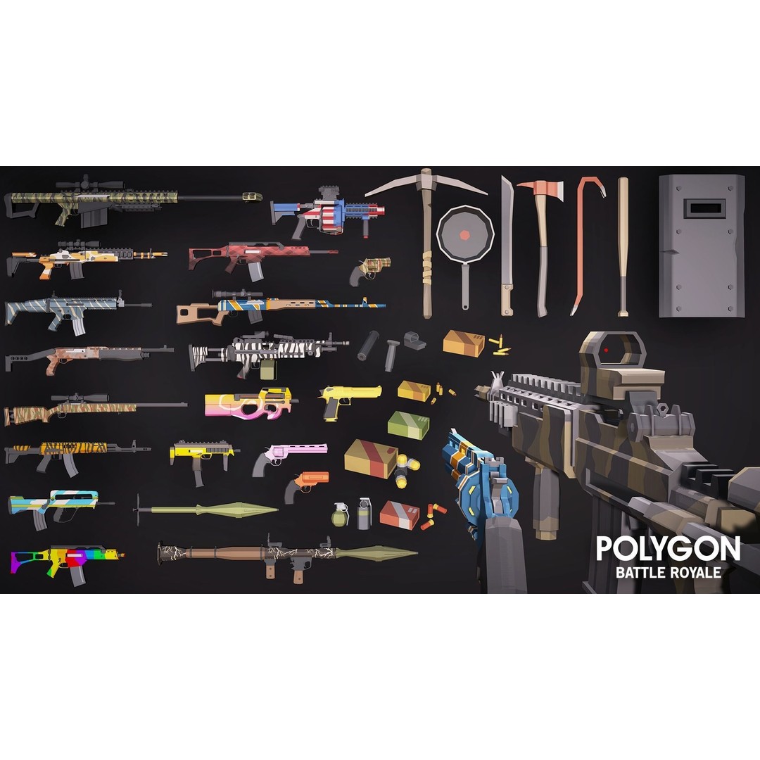 Battle Royale 3D Model – Low Poly Game Asset Pack, FBX, PBR - View 17