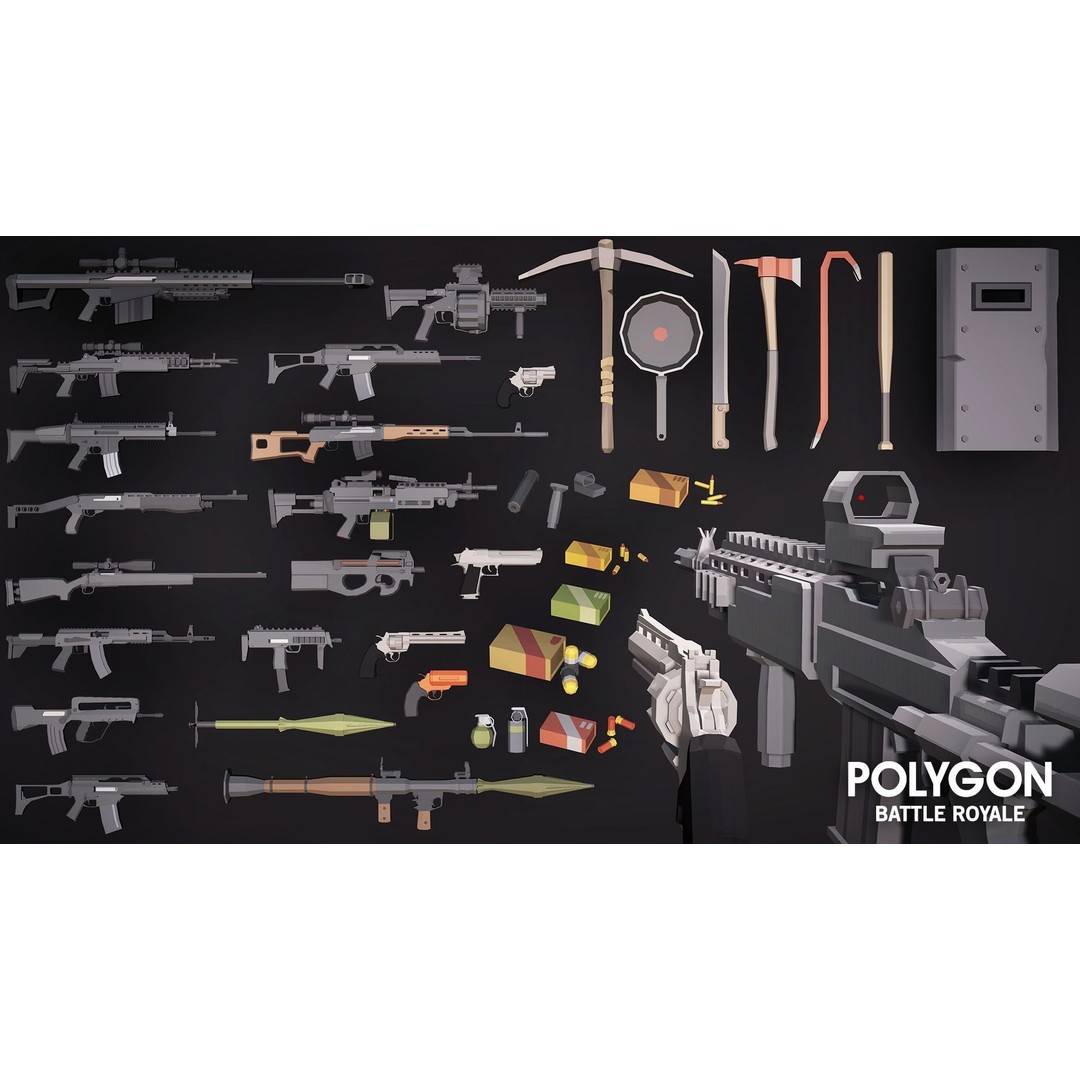 Battle Royale 3D Model – Low Poly Game Asset Pack, FBX, PBR - View 18