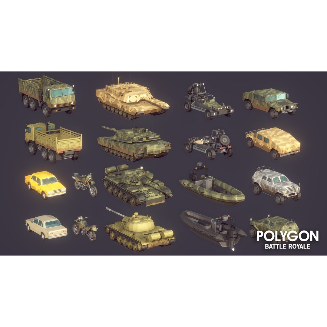Battle Royale 3D Model – Low Poly Game Asset Pack, FBX, PBR - View 20