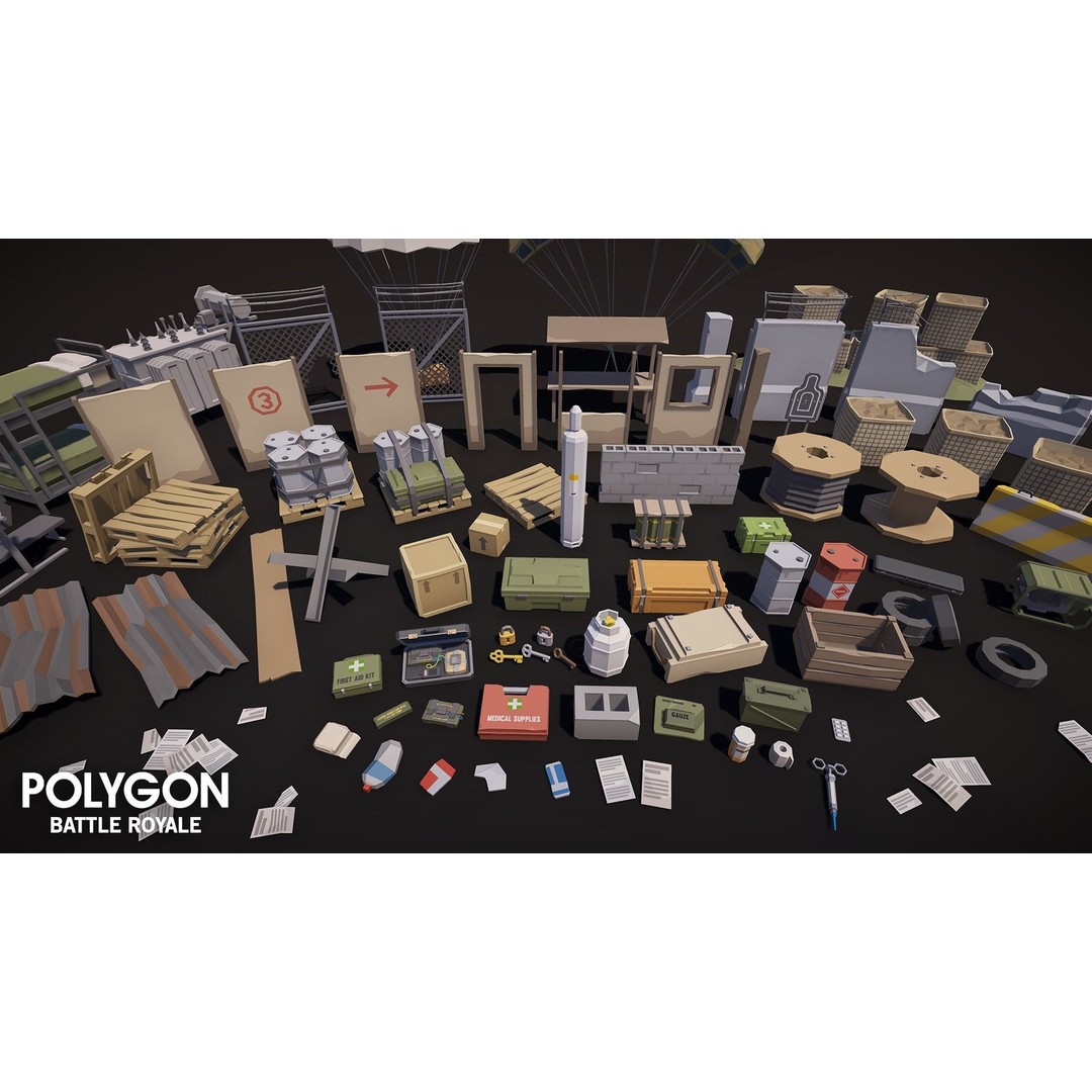 Battle Royale 3D Model – Low Poly Game Asset Pack, FBX, PBR - View 23