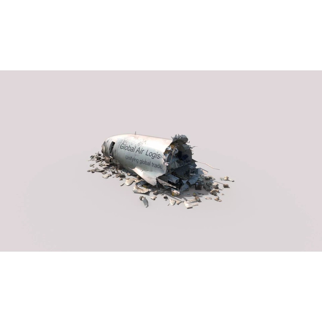 Plane Crash Wreckage 3D Model – Realistic PBR Asset, FBX, OBJ - View 11