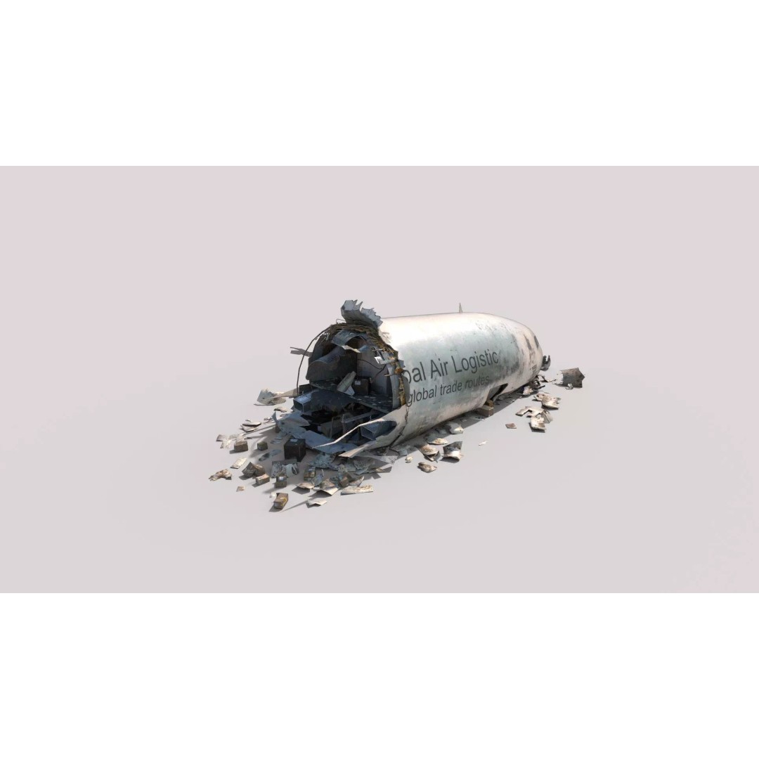 Plane Crash Wreckage 3D Model – Realistic PBR Asset, FBX, OBJ - View 13