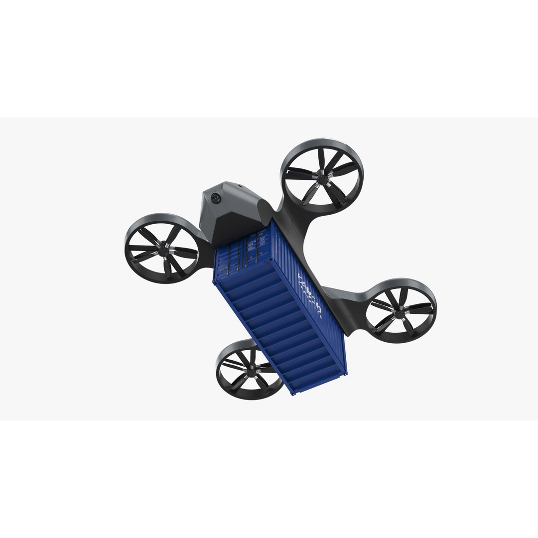Cargo Drone 3D Model – High Poly Delivery UAV, Blender & FBX - View 16