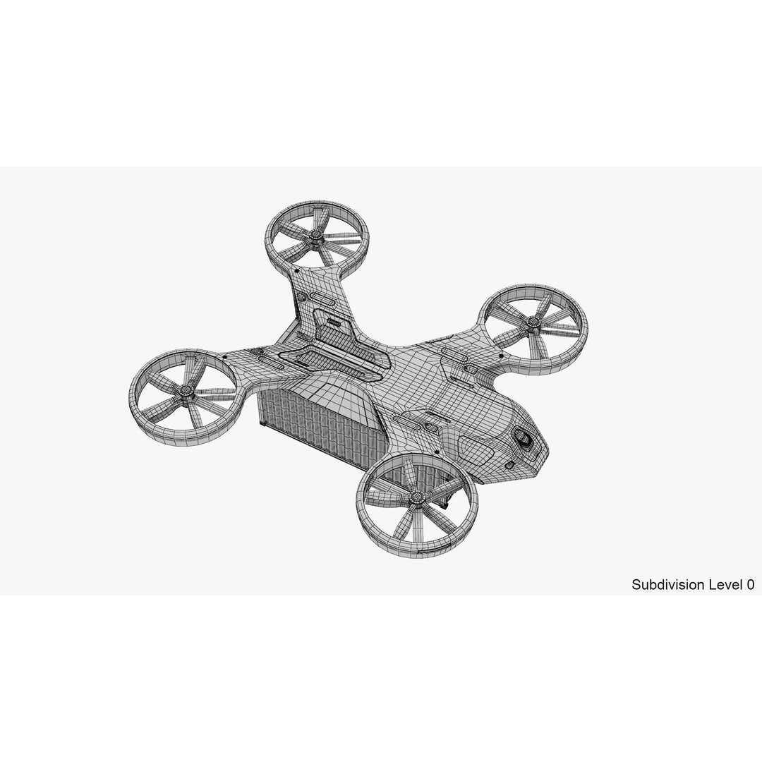 Cargo Drone 3D Model – High Poly Delivery UAV, Blender & FBX - View 17