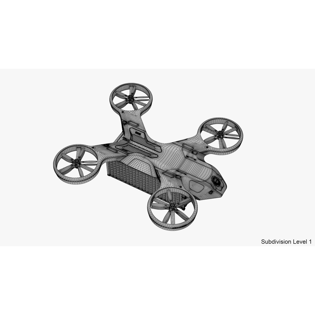 Cargo Drone 3D Model – High Poly Delivery UAV, Blender & FBX - View 18