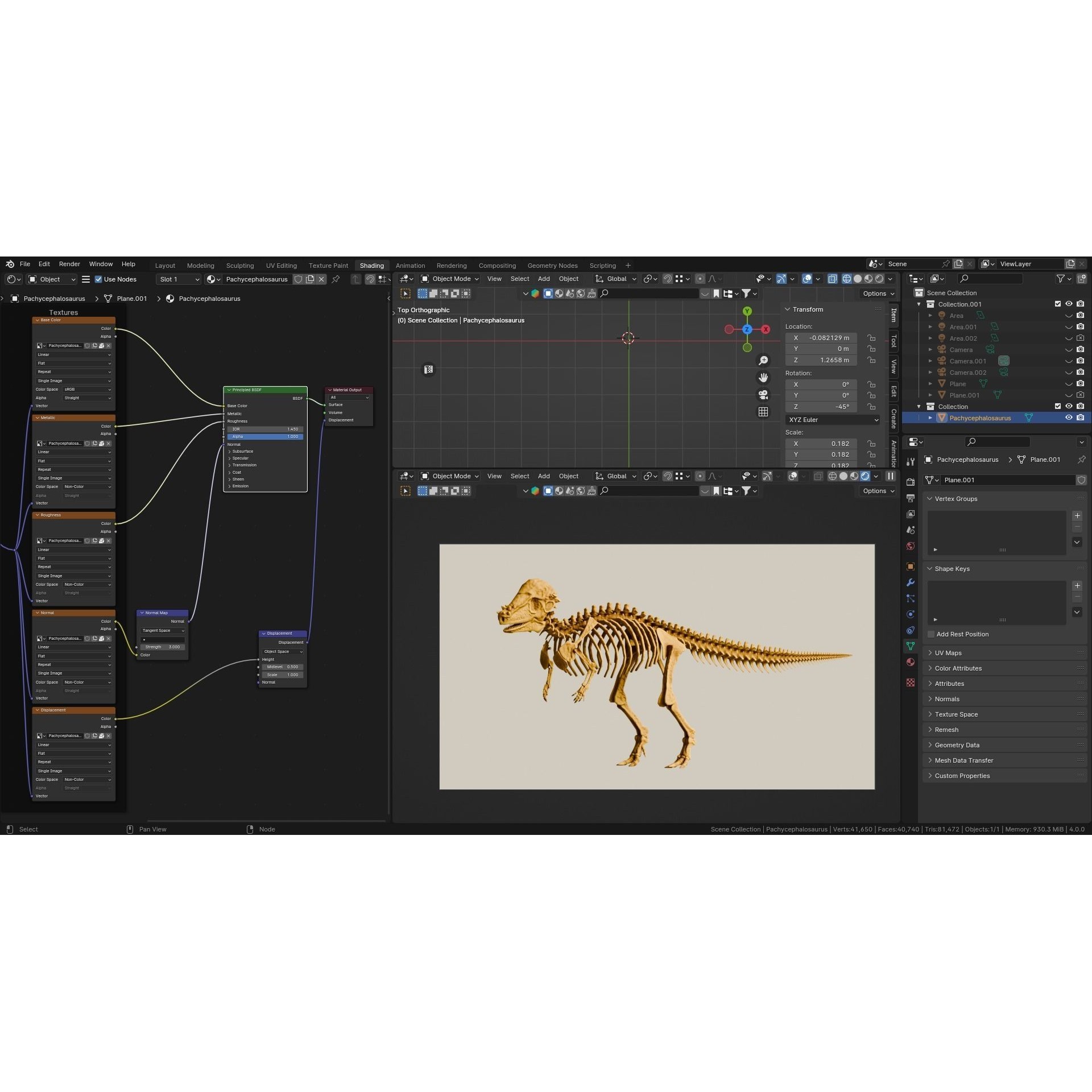 Pachycephalosaurus - Low-Poly Game-Ready 3D Model - View 11