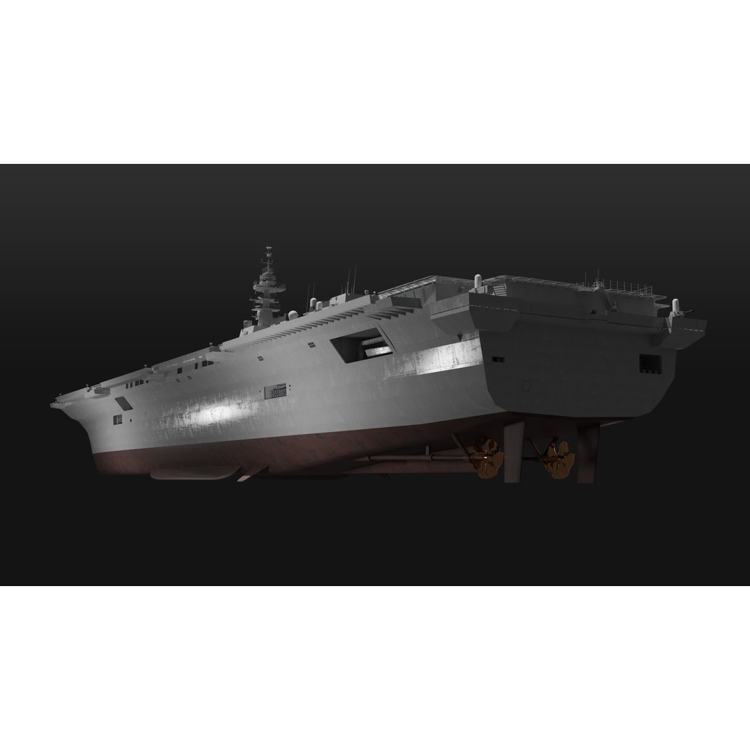 JMSDF Izumo Class Helicopter Carrier 3D Model – PBR Game Asset, Blender - View 10