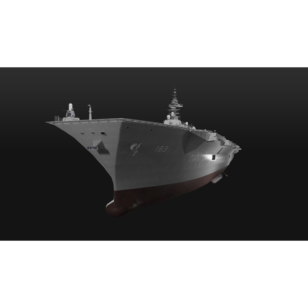 JMSDF Izumo Class Helicopter Carrier 3D Model – PBR Game Asset, Blender - View 13