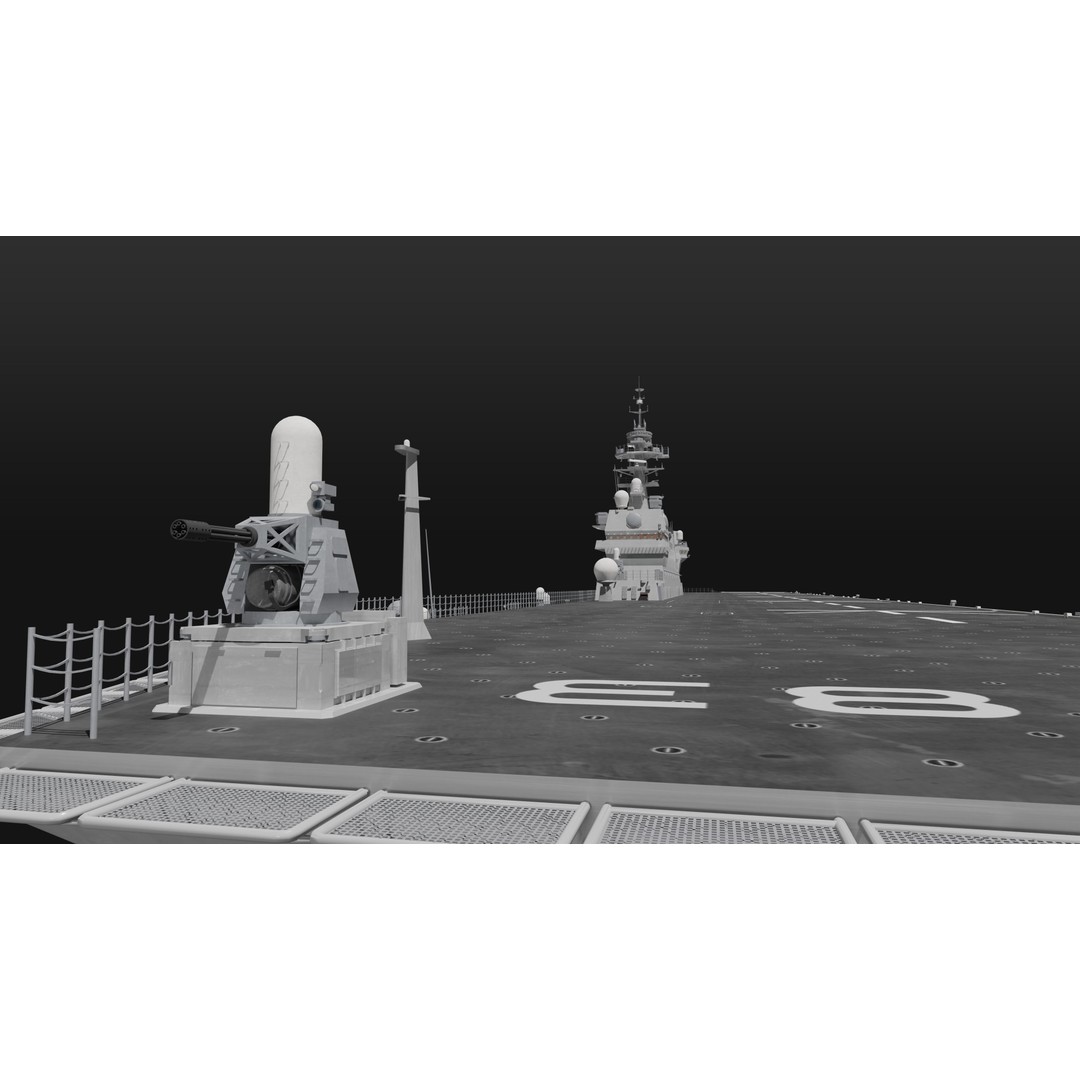 JMSDF Izumo Class Helicopter Carrier 3D Model – PBR Game Asset, Blender - View 16