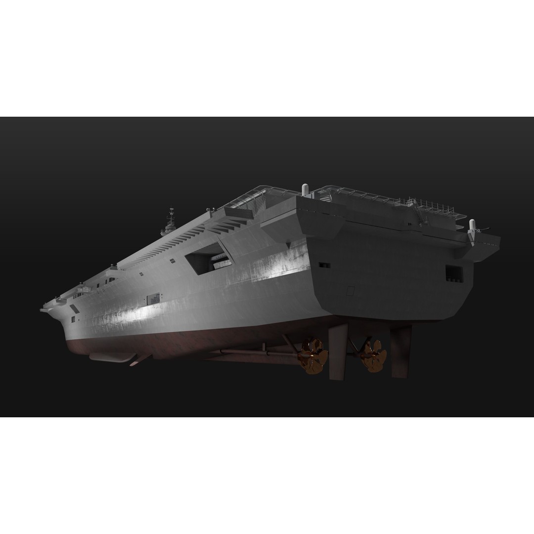 JMSDF Izumo Class Helicopter Carrier 3D Model – PBR Game Asset, Blender - View 17