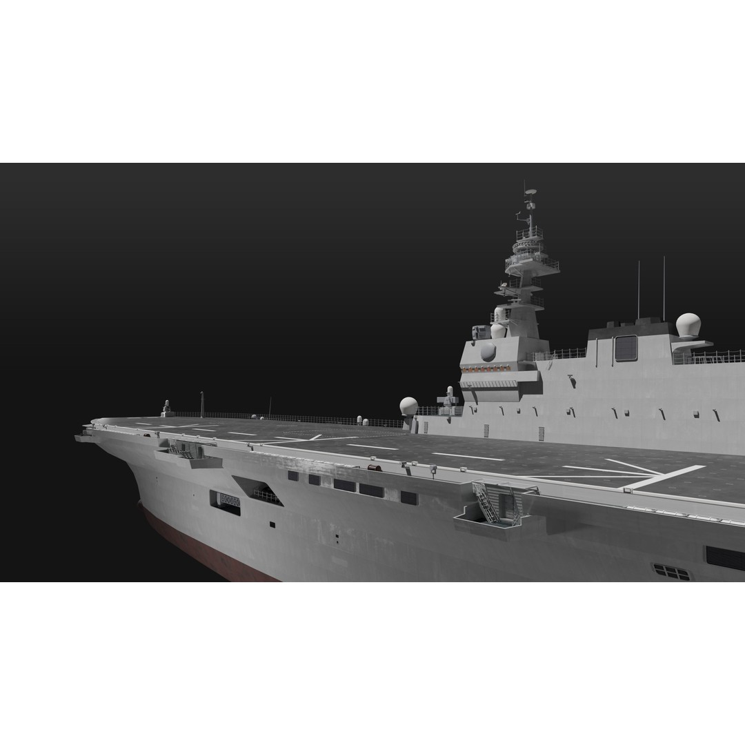 JMSDF Izumo Class Helicopter Carrier 3D Model – PBR Game Asset, Blender - View 19