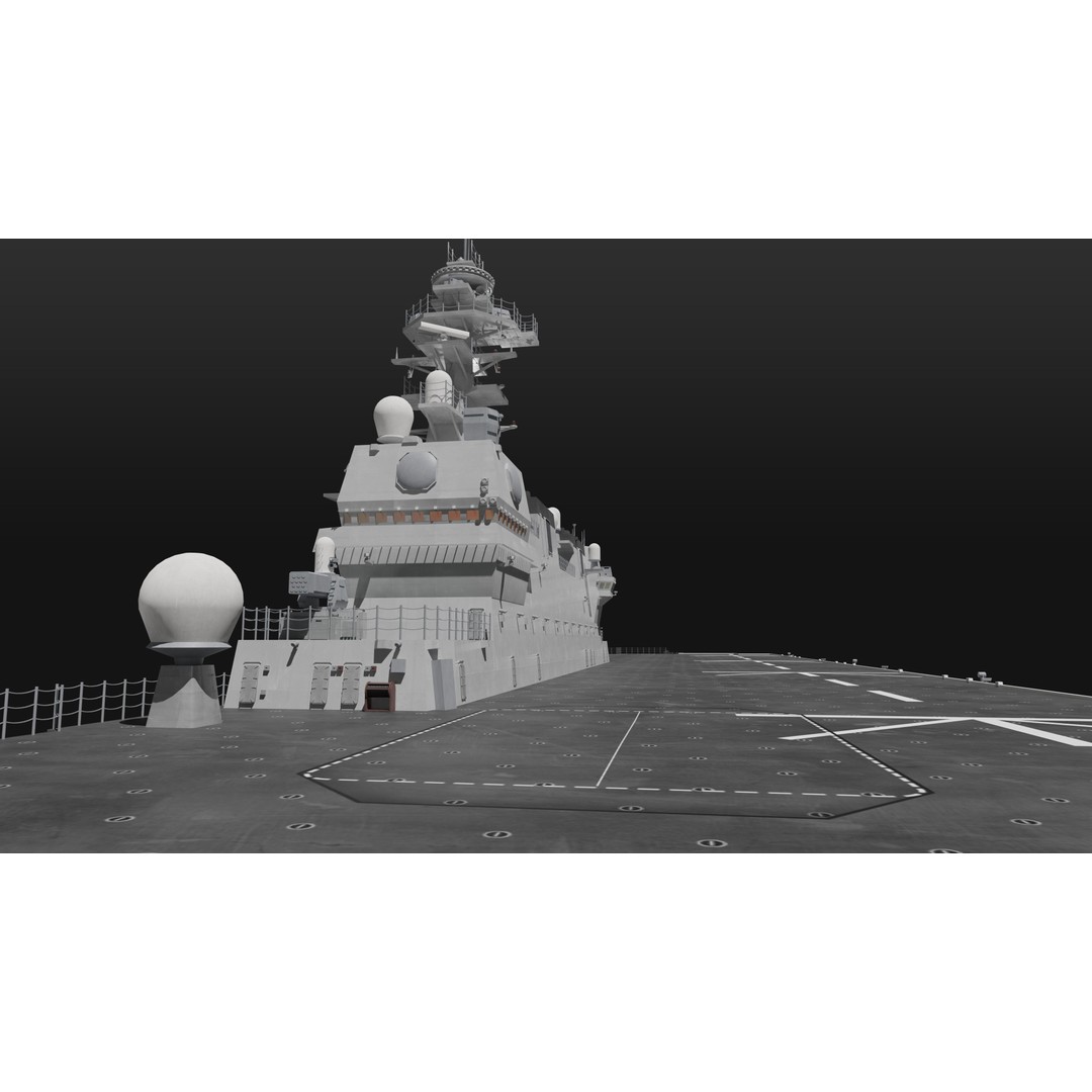 JMSDF Izumo Class Helicopter Carrier 3D Model – PBR Game Asset, Blender - View 21