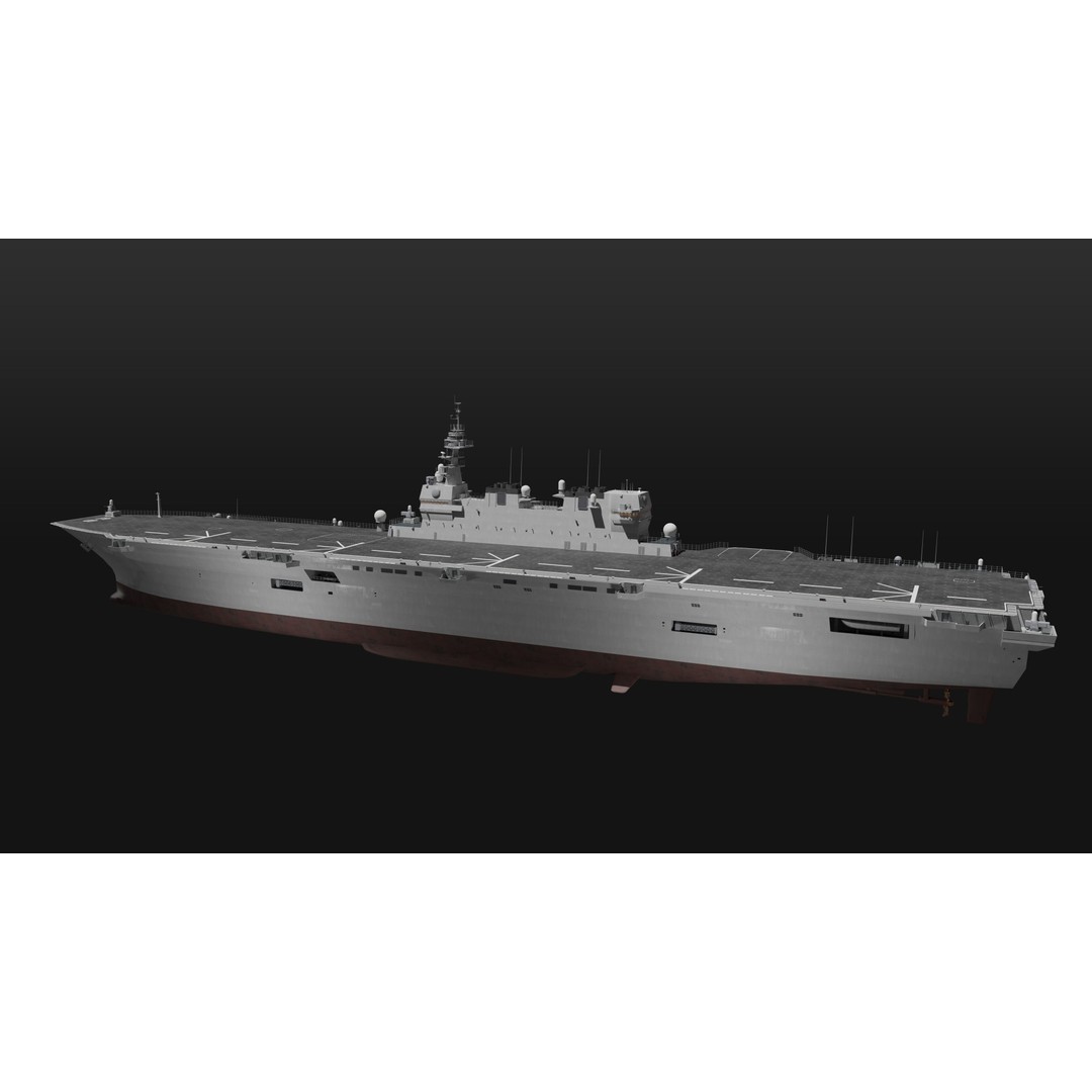JMSDF Izumo Class Helicopter Carrier 3D Model – PBR Game Asset, Blender - View 5