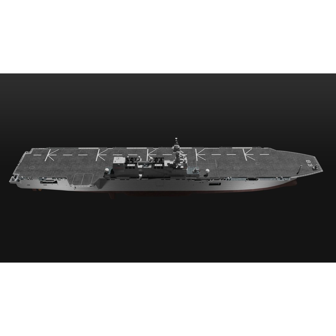 JMSDF Izumo Class Helicopter Carrier 3D Model – PBR Game Asset, Blender - View 6