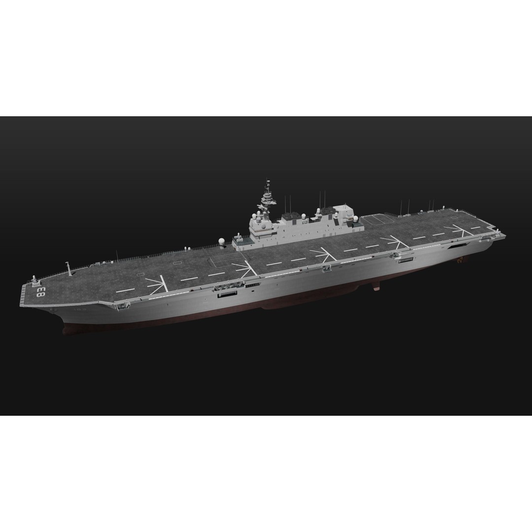 JMSDF Izumo Class Helicopter Carrier 3D Model – PBR Game Asset, Blender - View 9