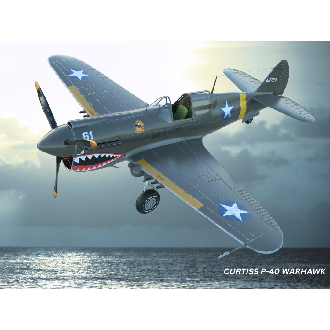Curtiss P-40 Warhawk 3D Model – Low Poly Game Ready Aircraft, FBX - View 2