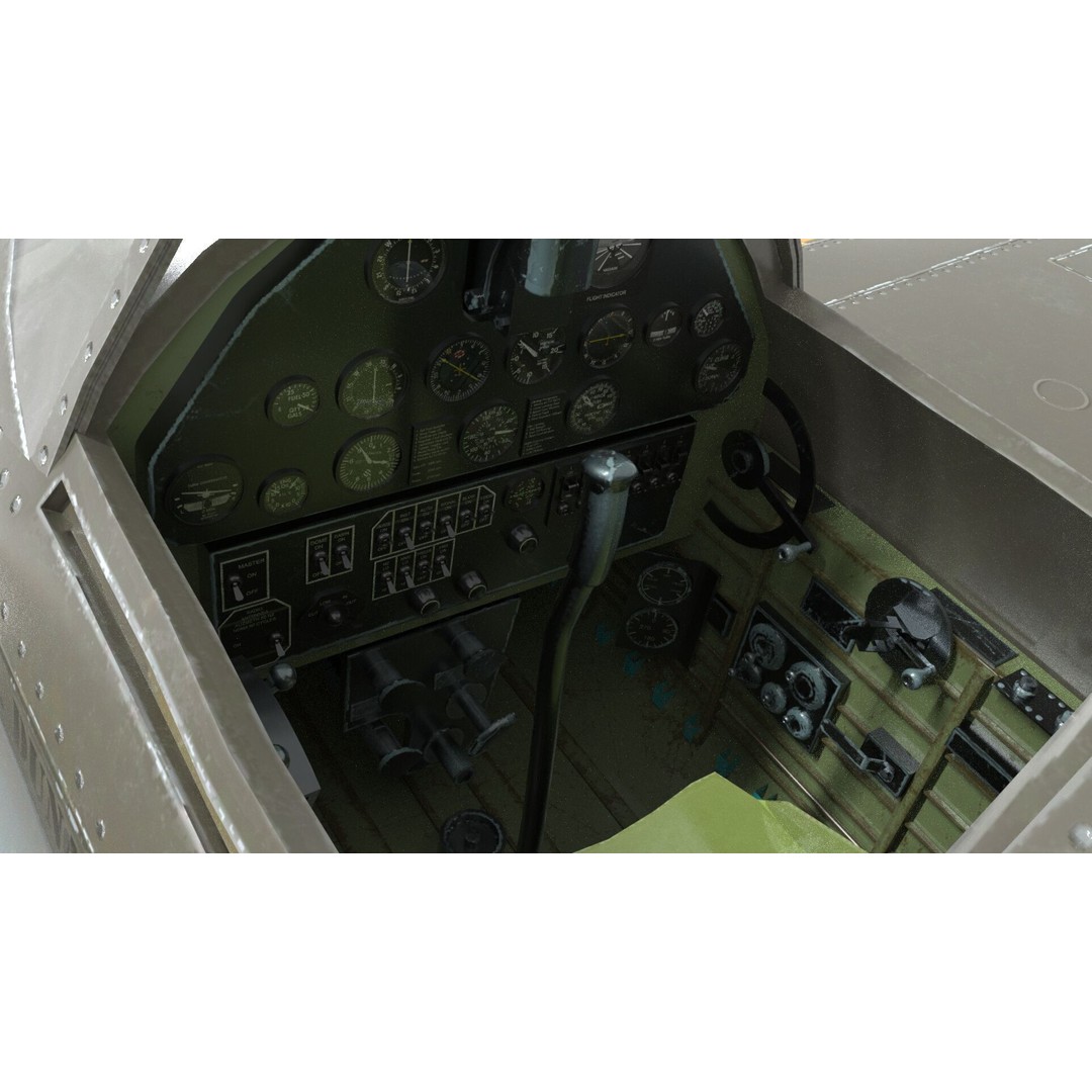 Curtiss P-40 Warhawk 3D Model – Low Poly Game Ready Aircraft, FBX - View 5