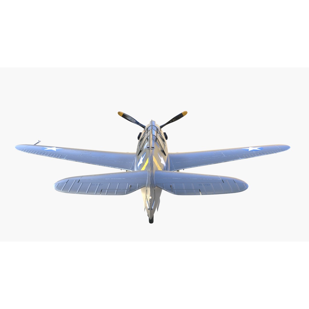 Curtiss P-40 Warhawk 3D Model – Low Poly Game Ready Aircraft, FBX - View 7