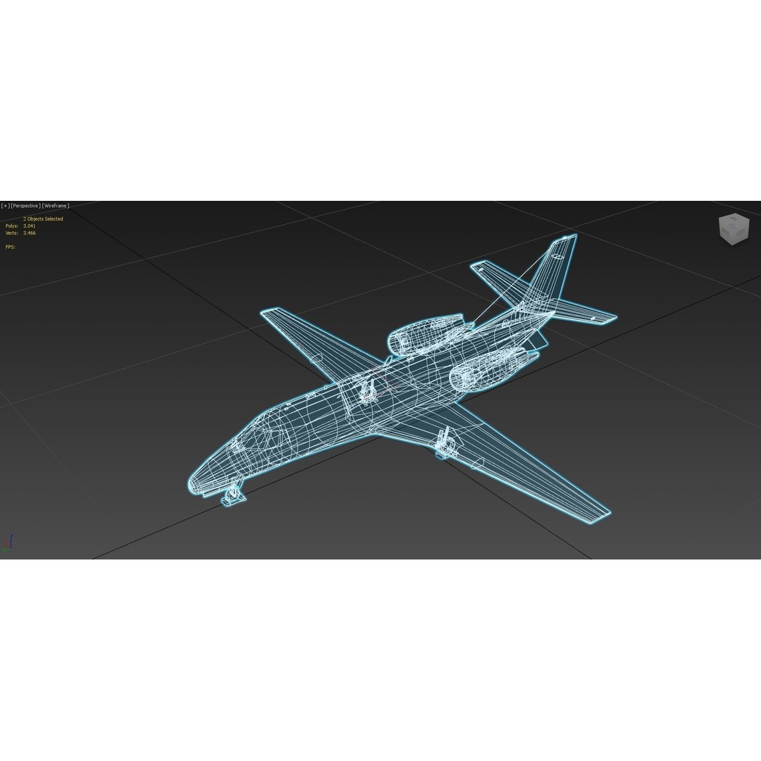 Cessna Citation Excel 3D Model – Low Poly Jet, FBX, OBJ Formats