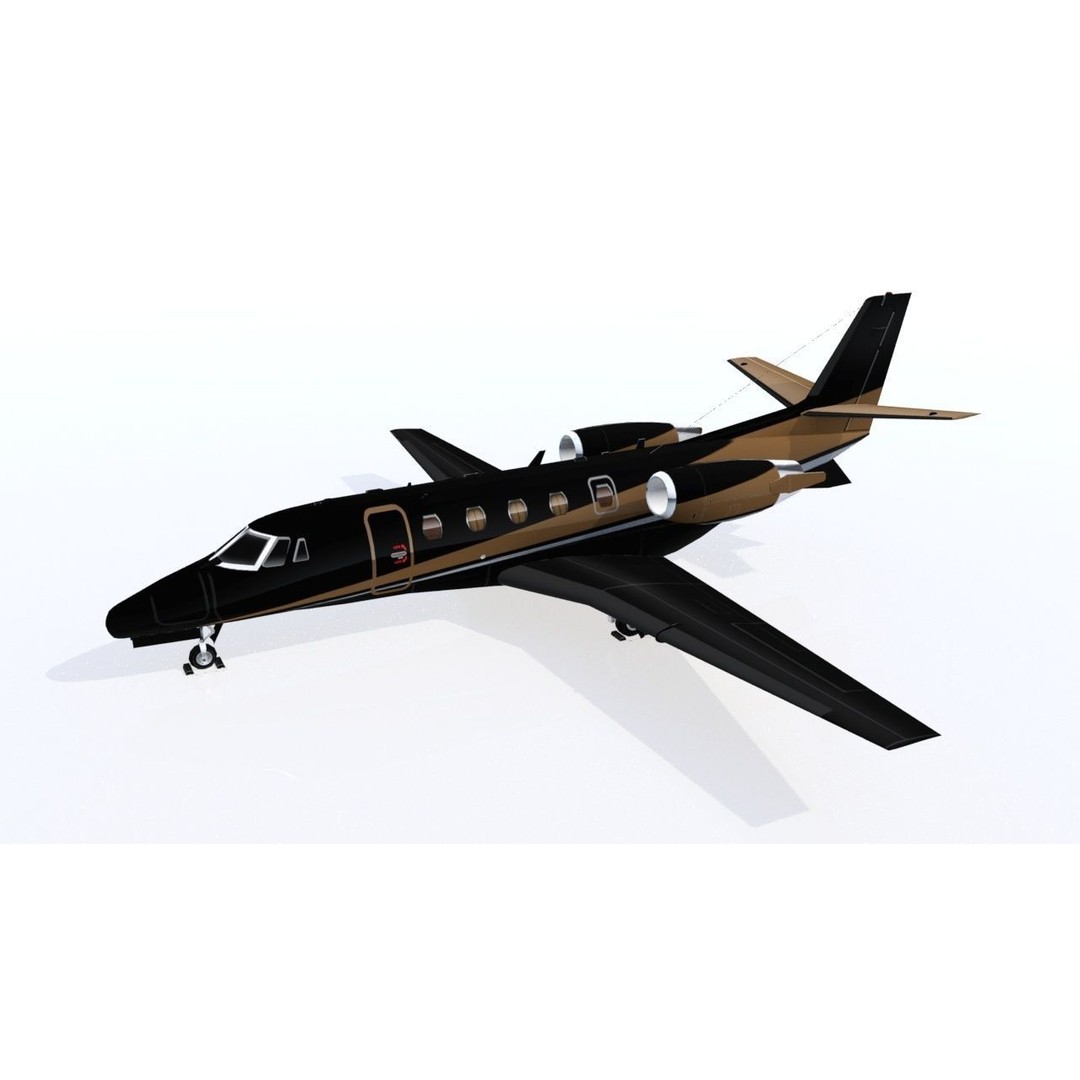 Cessna Citation Excel 3D Model – Low Poly Jet, FBX, OBJ Formats - View 3
