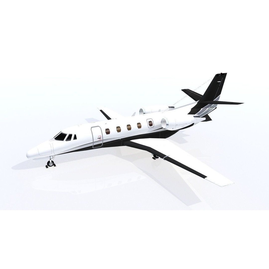 Cessna Citation Excel 3D Model – Low Poly Jet, FBX, OBJ Formats - View 6