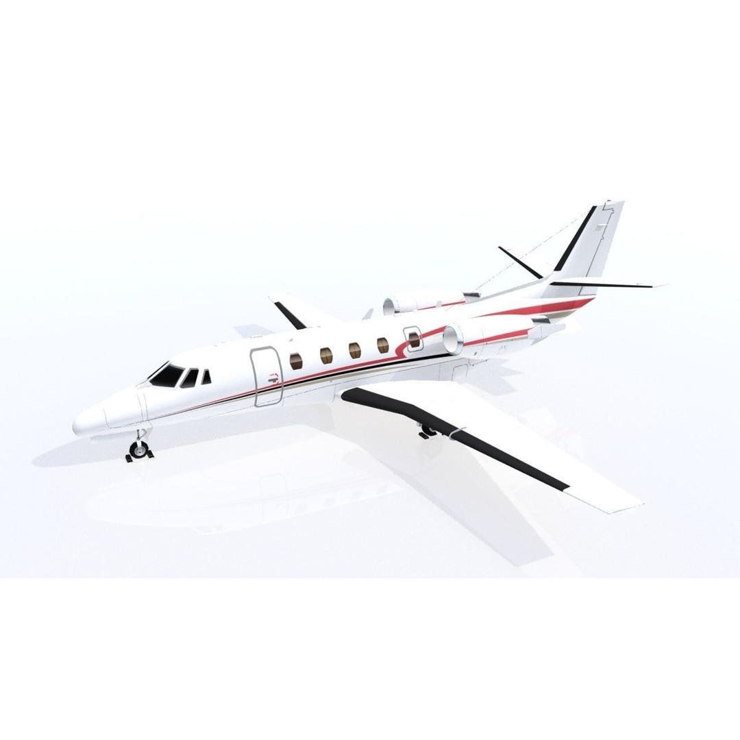 Cessna Citation Excel 3D Model – Low Poly Jet, FBX, OBJ Formats - View 7