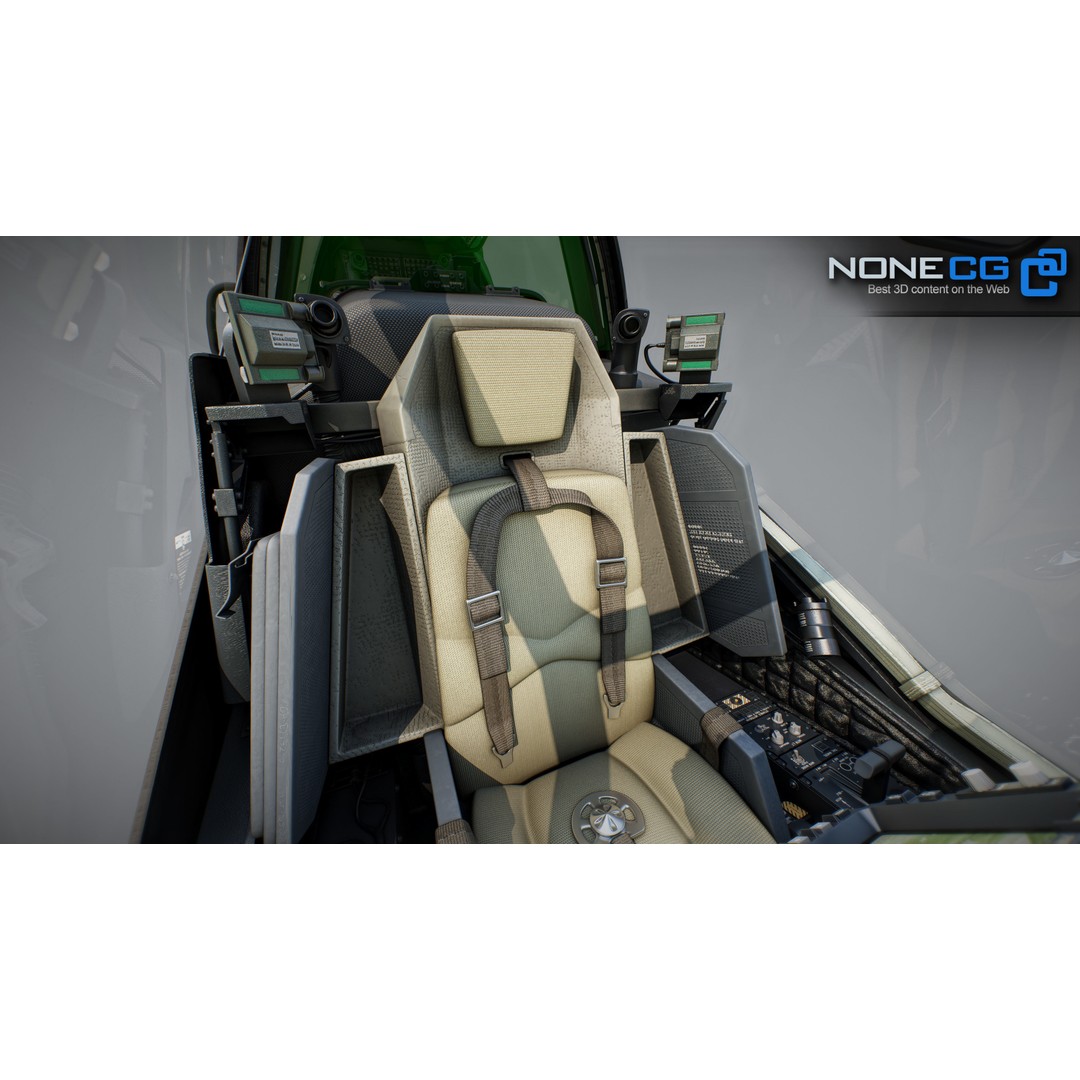 Boeing AH-64D Apache Longbow Cockpit 3D Model – High Poly PBR Asset, FBX