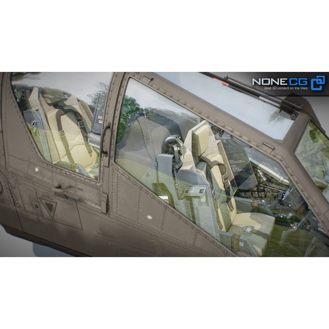 Boeing AH-64D Apache Longbow Cockpit 3D Model – High Poly PBR Asset, FBX - View 11