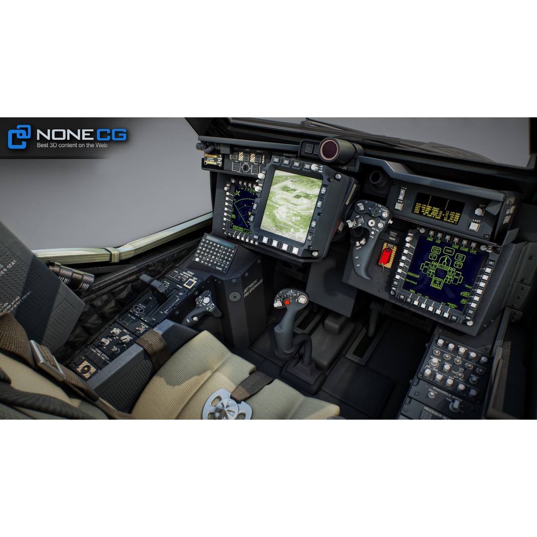 Boeing AH-64D Apache Longbow Cockpit 3D Model – High Poly PBR Asset, FBX - View 15