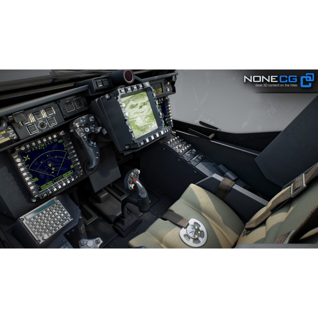 Boeing AH-64D Apache Longbow Cockpit 3D Model – High Poly PBR Asset, FBX - View 16