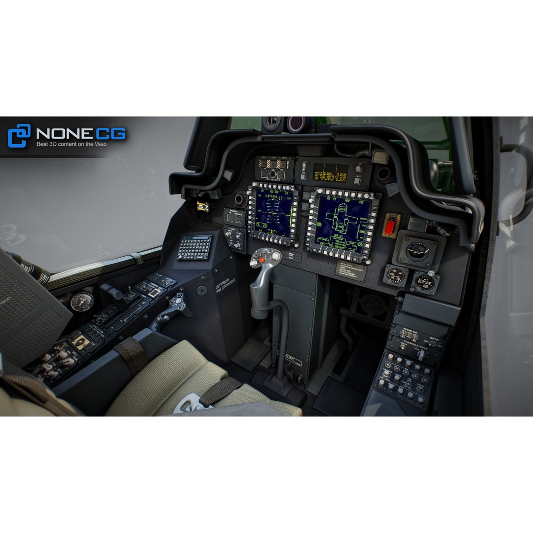 Boeing AH-64D Apache Longbow Cockpit 3D Model – High Poly PBR Asset, FBX - View 18
