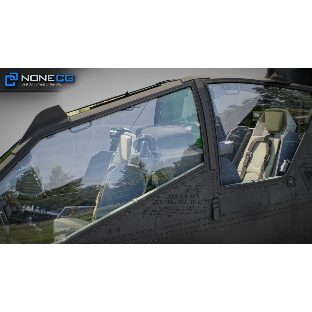 Boeing AH-64D Apache Longbow Cockpit 3D Model – High Poly PBR Asset, FBX - View 3