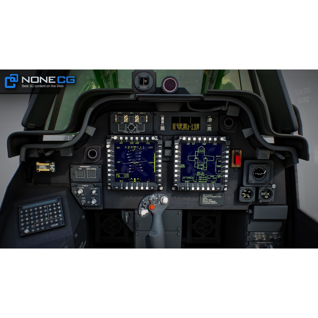 Boeing AH-64D Apache Longbow Cockpit 3D Model – High Poly PBR Asset, FBX - View 4