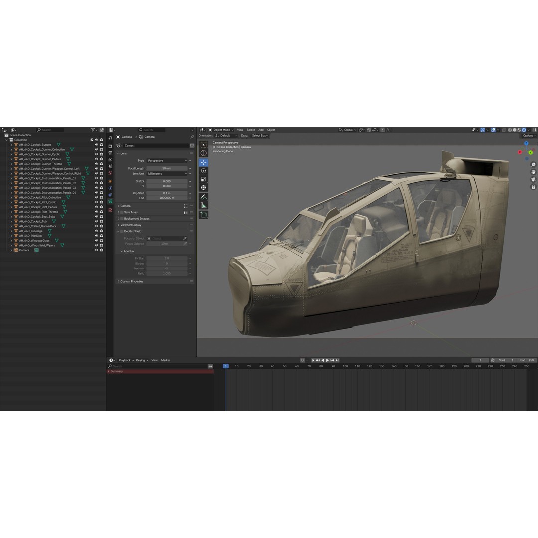 Boeing AH-64D Apache Longbow Cockpit 3D Model – High Poly PBR Asset, FBX - View 6