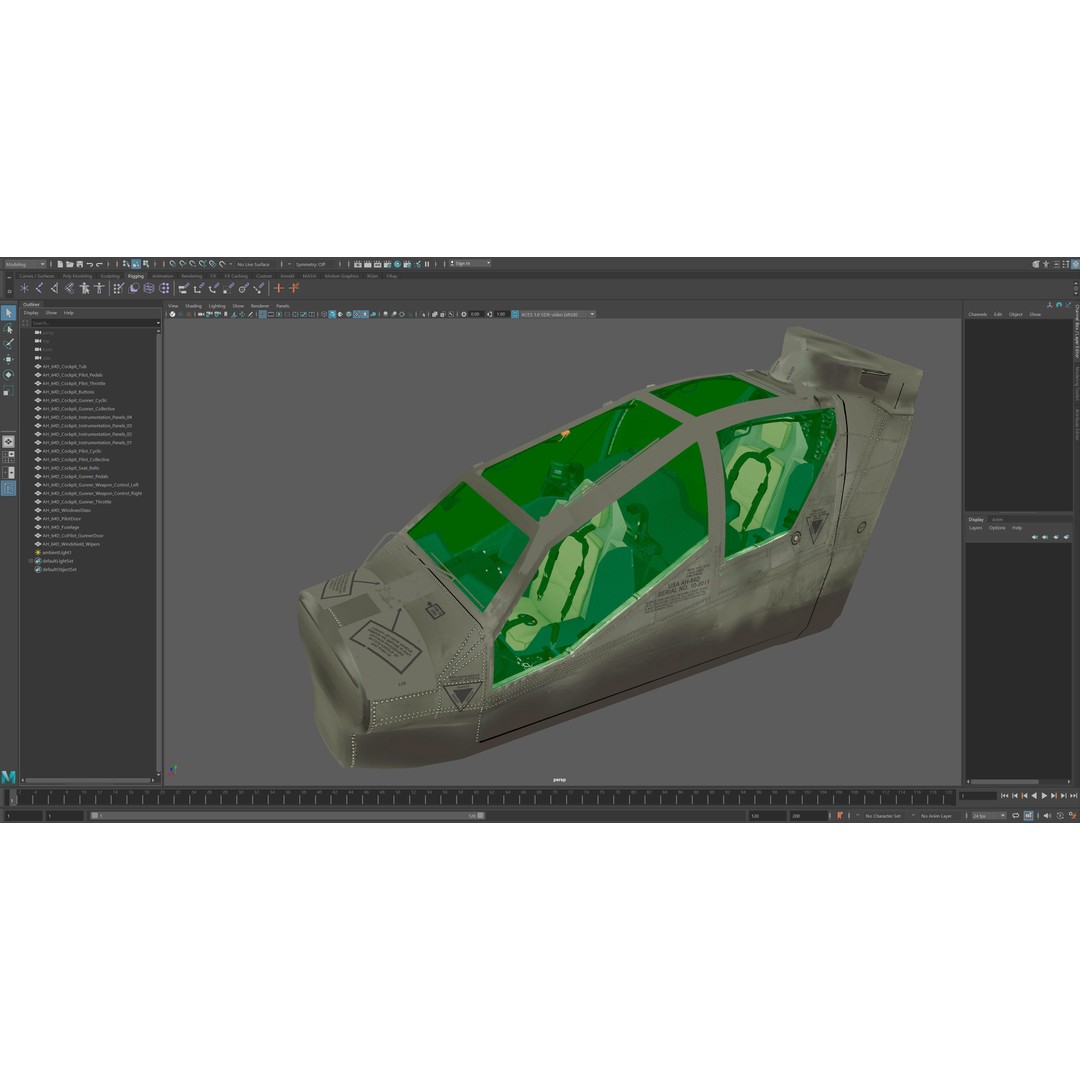 Boeing AH-64D Apache Longbow Cockpit 3D Model – High Poly PBR Asset, FBX - View 8