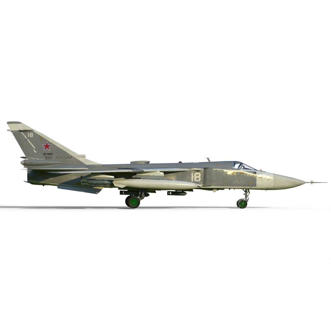 Su-24 3D Model – Military Bomber, PBR Textures, FBX Format - View 16