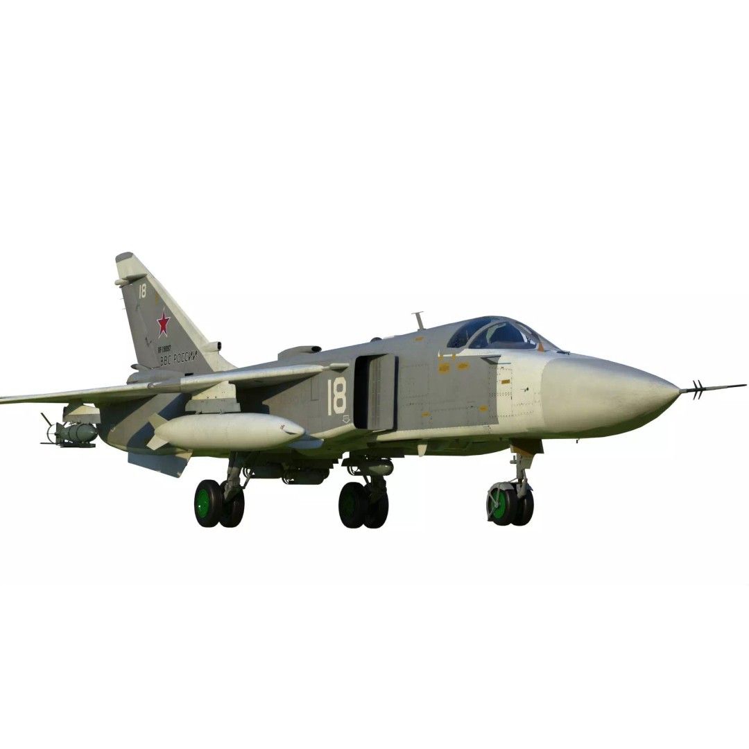 Su-24 3D Model – Military Bomber, PBR Textures, FBX Format - View 2