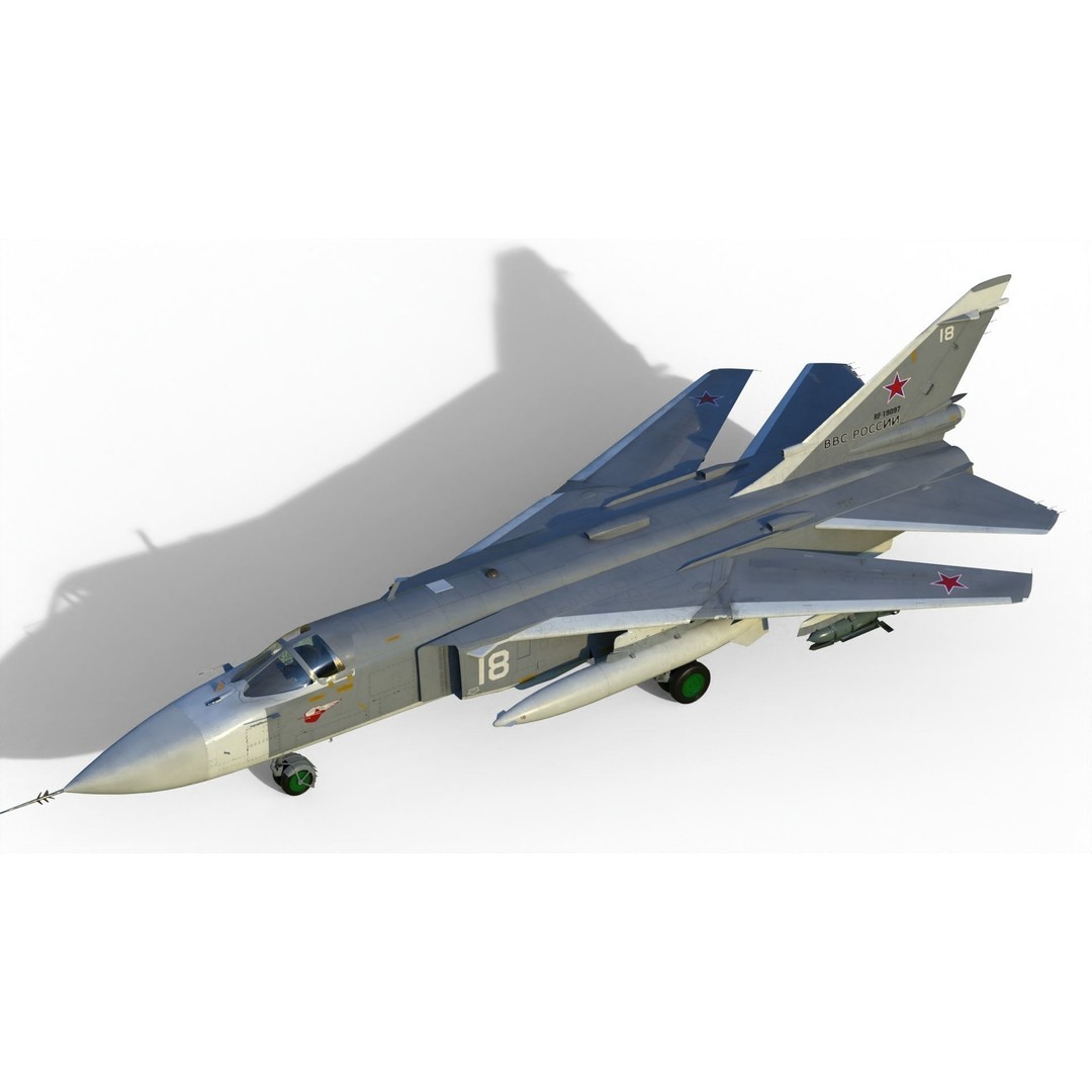 Su-24 3D Model – Military Bomber, PBR Textures, FBX Format - View 21