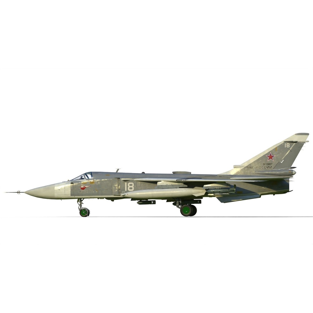 Su-24 3D Model – Military Bomber, PBR Textures, FBX Format - View 22