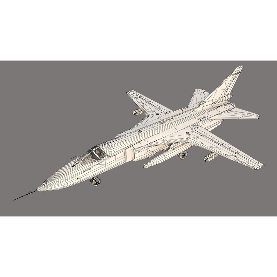 Su-24 3D Model – Military Bomber, PBR Textures, FBX Format - View 26