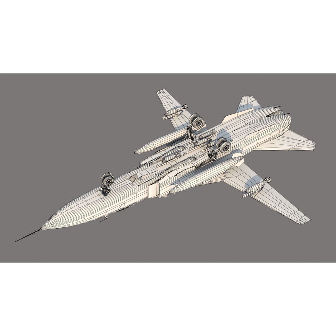 Su-24 3D Model – Military Bomber, PBR Textures, FBX Format - View 28