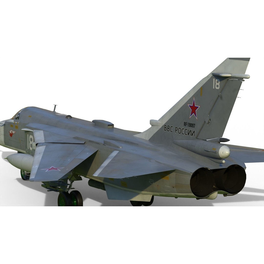 Su-24 3D Model – Military Bomber, PBR Textures, FBX Format - View 8