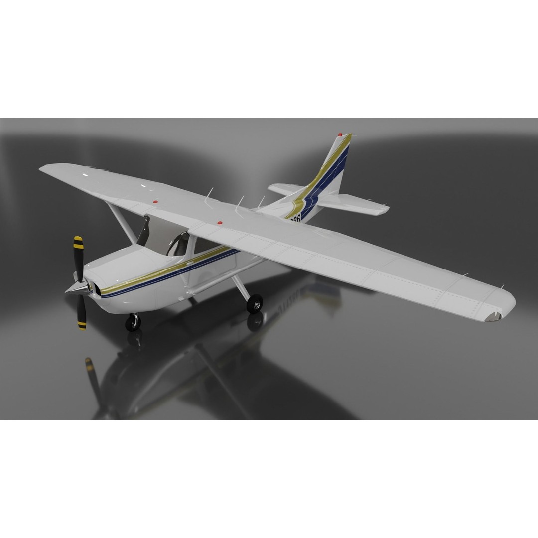 Light Aircraft 3D Model – High Detail Pack with PBR Textures, FBX, OBJ, Blender - View 3