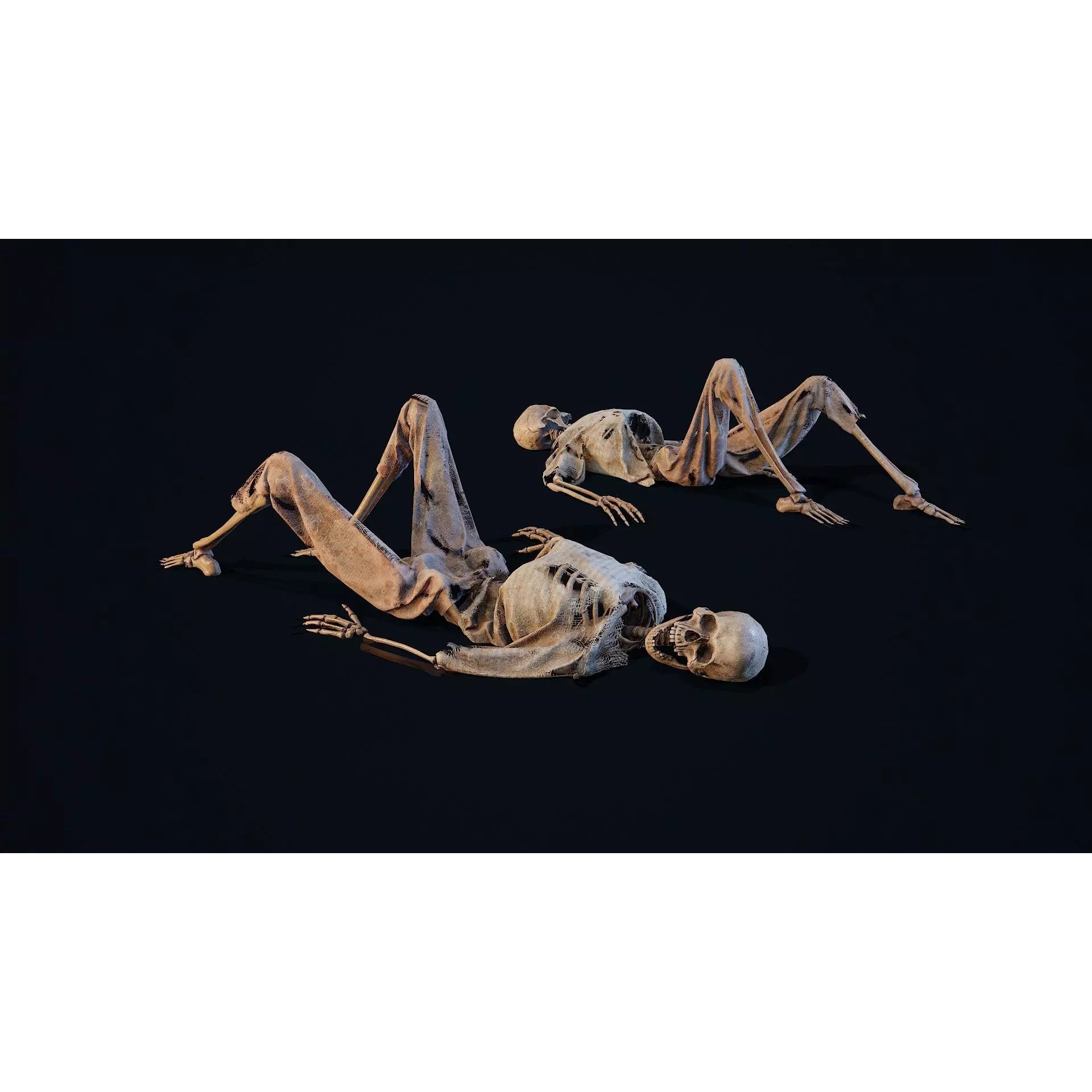 Skeleton Remains - Low-Poly Game-Ready 3D Model - View 2