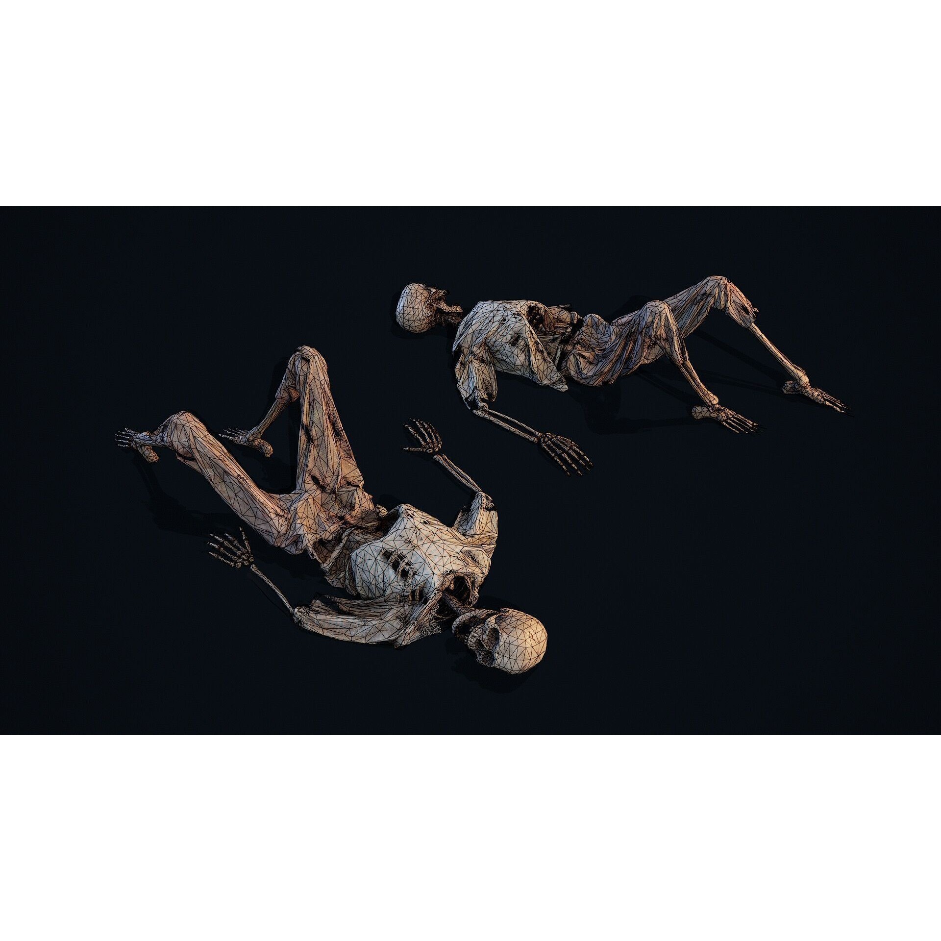 Skeleton Remains - Low-Poly Game-Ready 3D Model - View 4