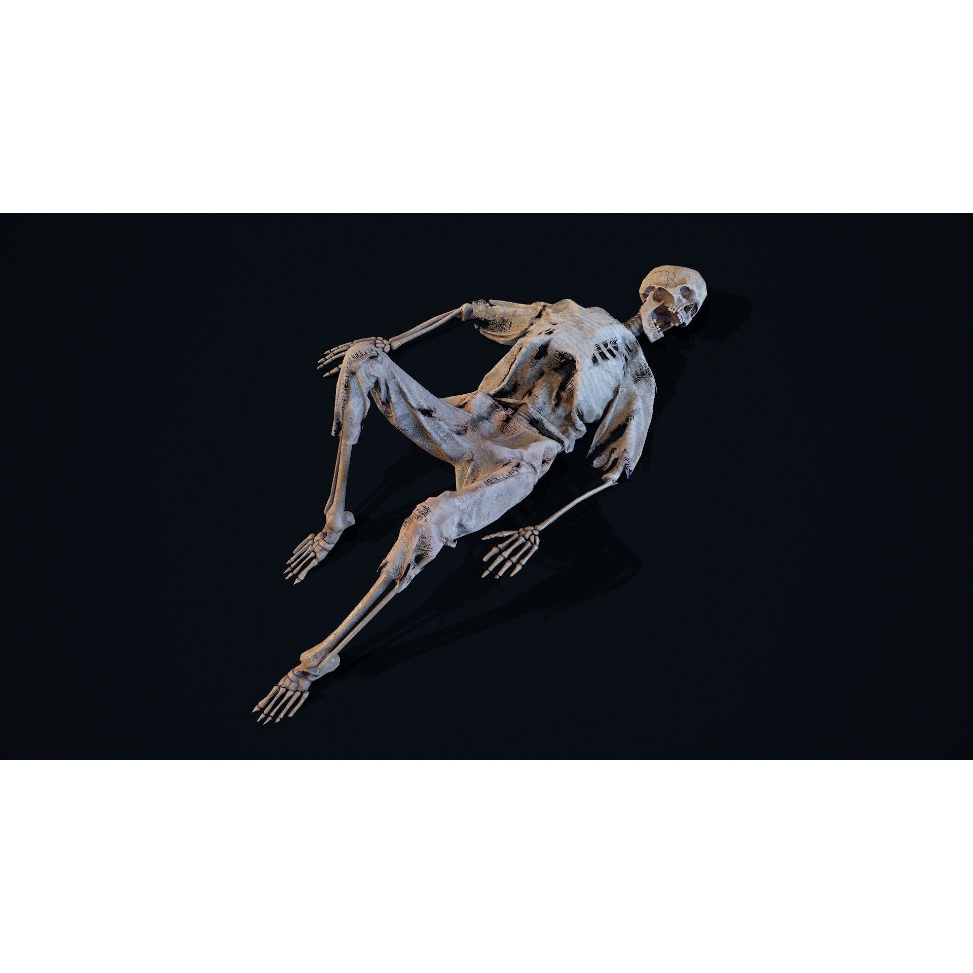 Skeleton Remains - Low-Poly Game-Ready 3D Model - View 5