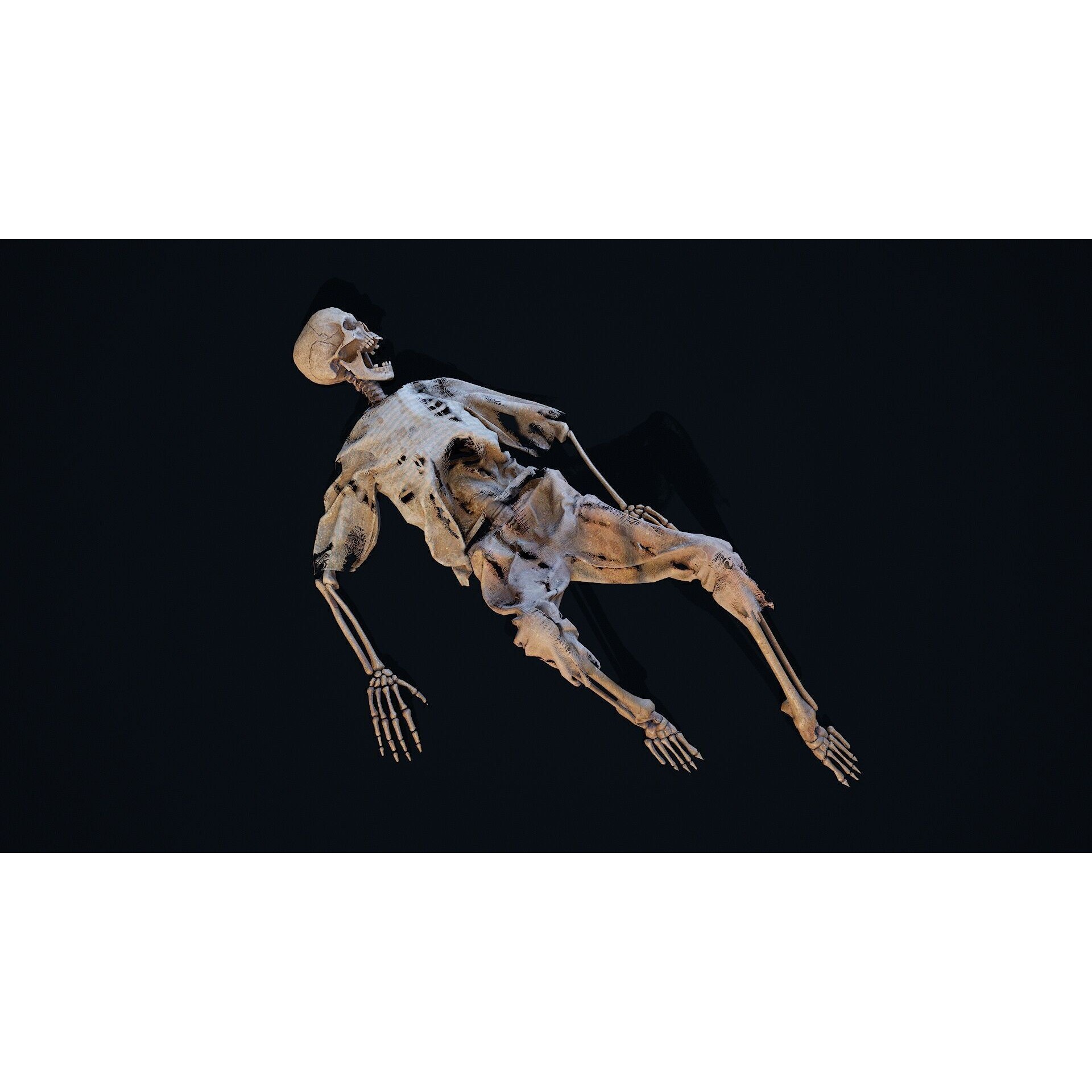 Skeleton Remains - Low-Poly Game-Ready 3D Model - View 6