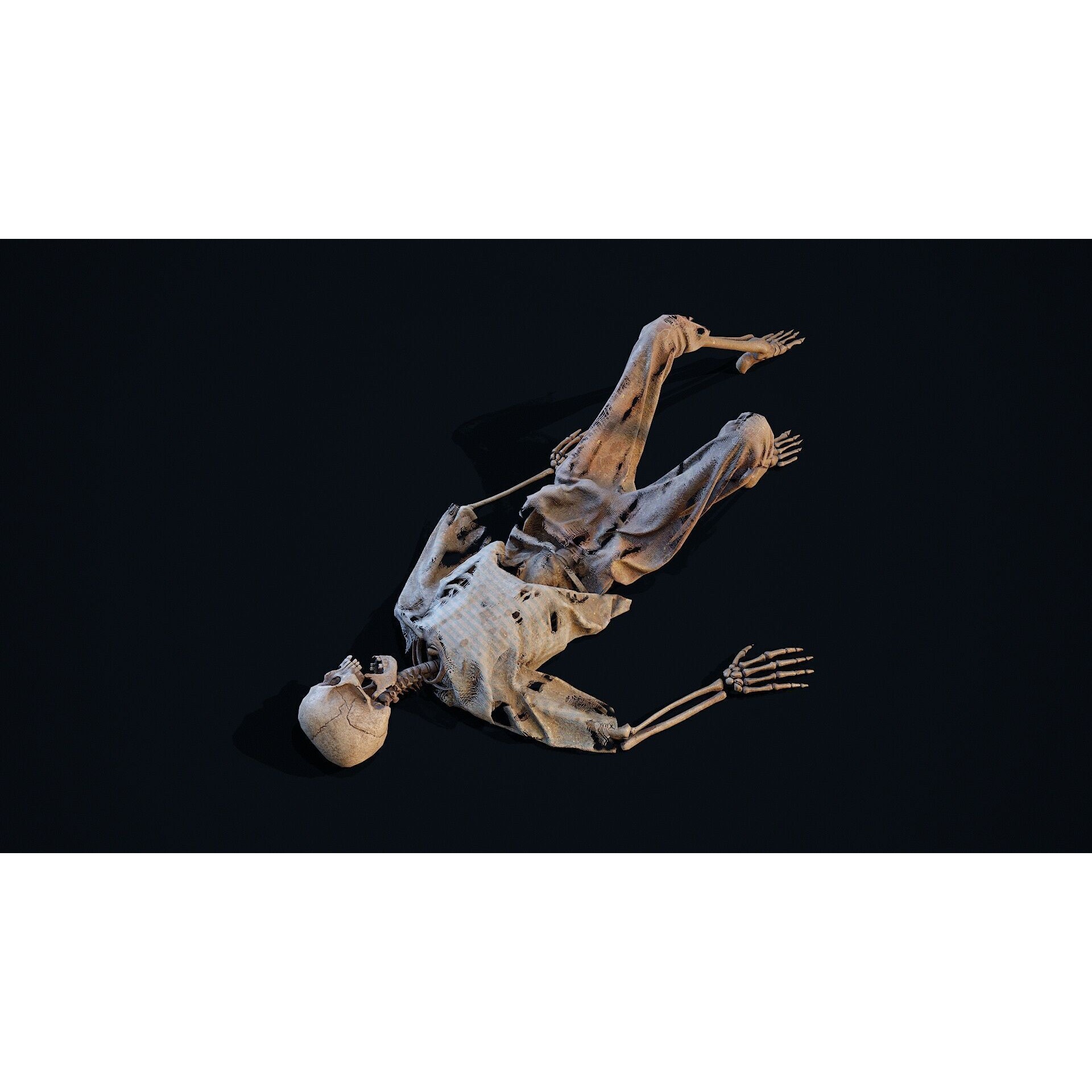 Skeleton Remains - Low-Poly Game-Ready 3D Model - View 7
