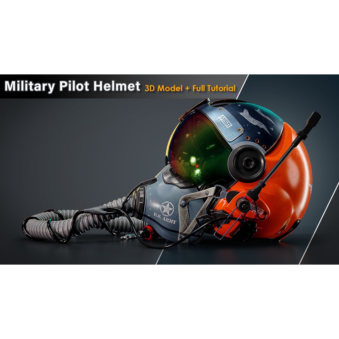 Military Pilot Helmet 3D Model – Low Poly Game Ready Asset, FBX