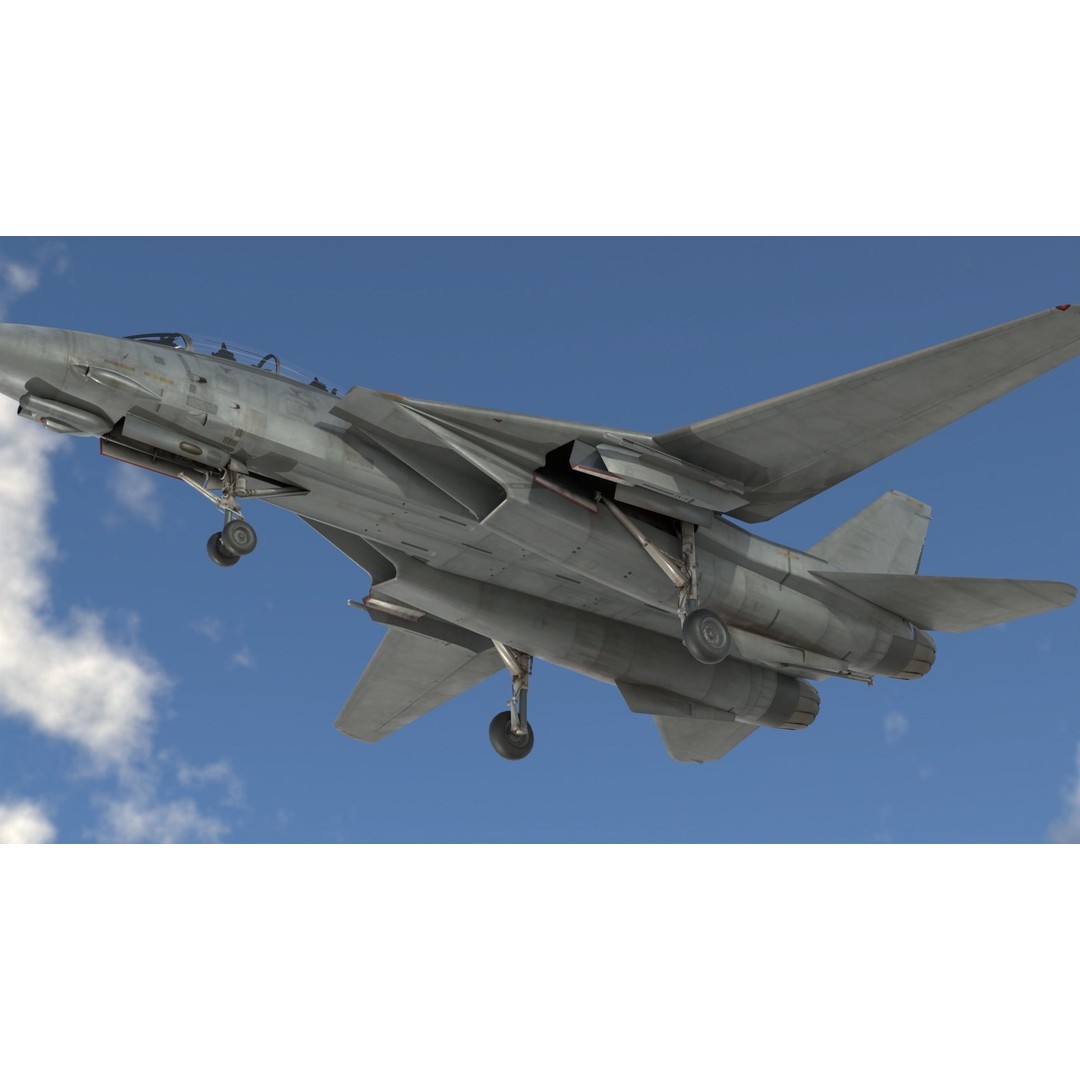 Grumman F-14 Tomcat 3D Model – High-Poly PBR Game Asset, FBX - View 4